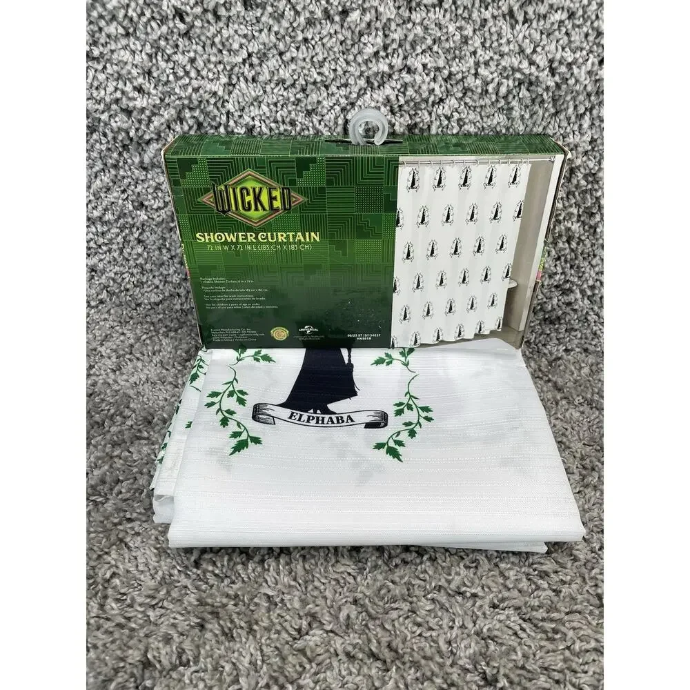 Wicked Shower Curtain 72x72 The Musical Elphaba Fabric Universal Bathroom New